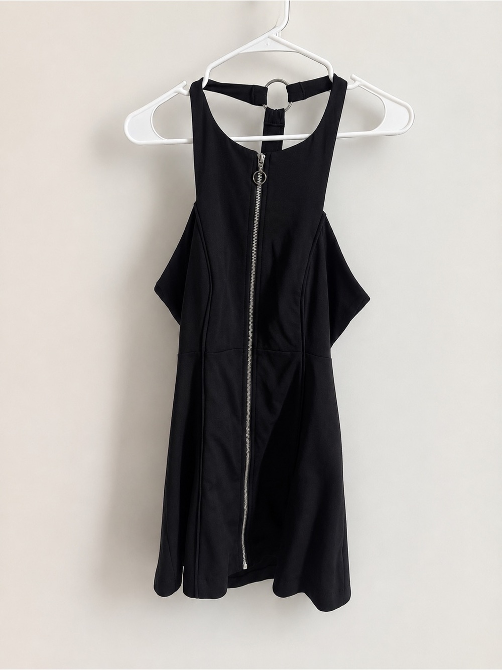 Free People Black Cutout Mini Dress with Front Zip & O-Ring Detail | Women’s - Picture 2 of 6